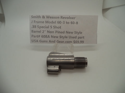 608A Smith & Wesson J Frame Model 60 Used 2" Barrel Non Pinned Stainless