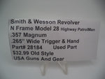 28184 Smith & Wesson N Frame Model 28 Trigger .265" Wide .357 Magnum Highway Patrolman Used