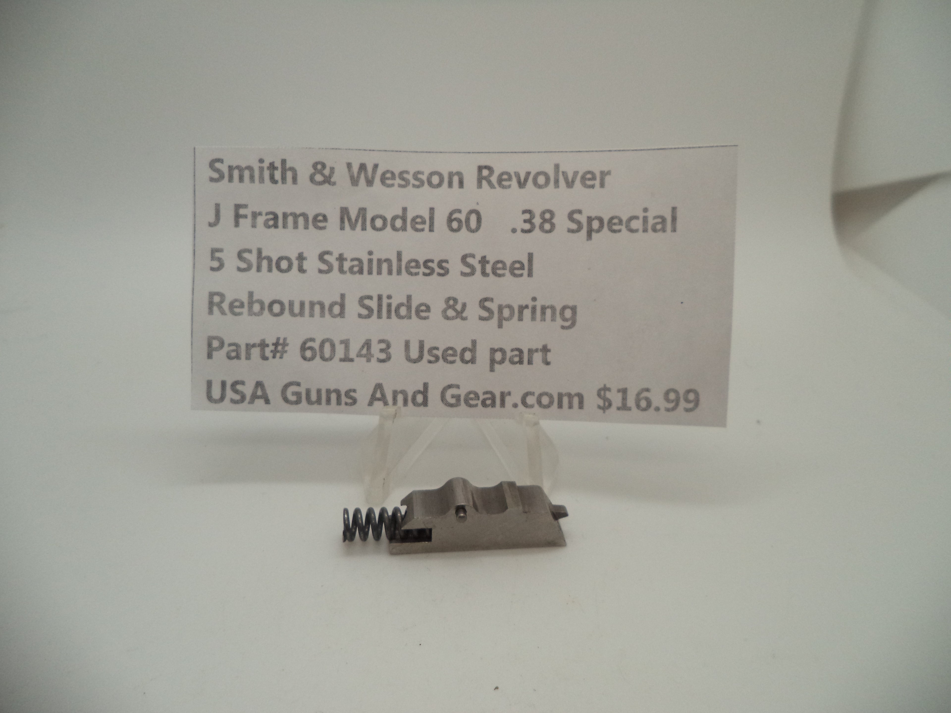 60143 Smith and Wesson J Frame Model 60 Rebound Slide and Spring .38 Special