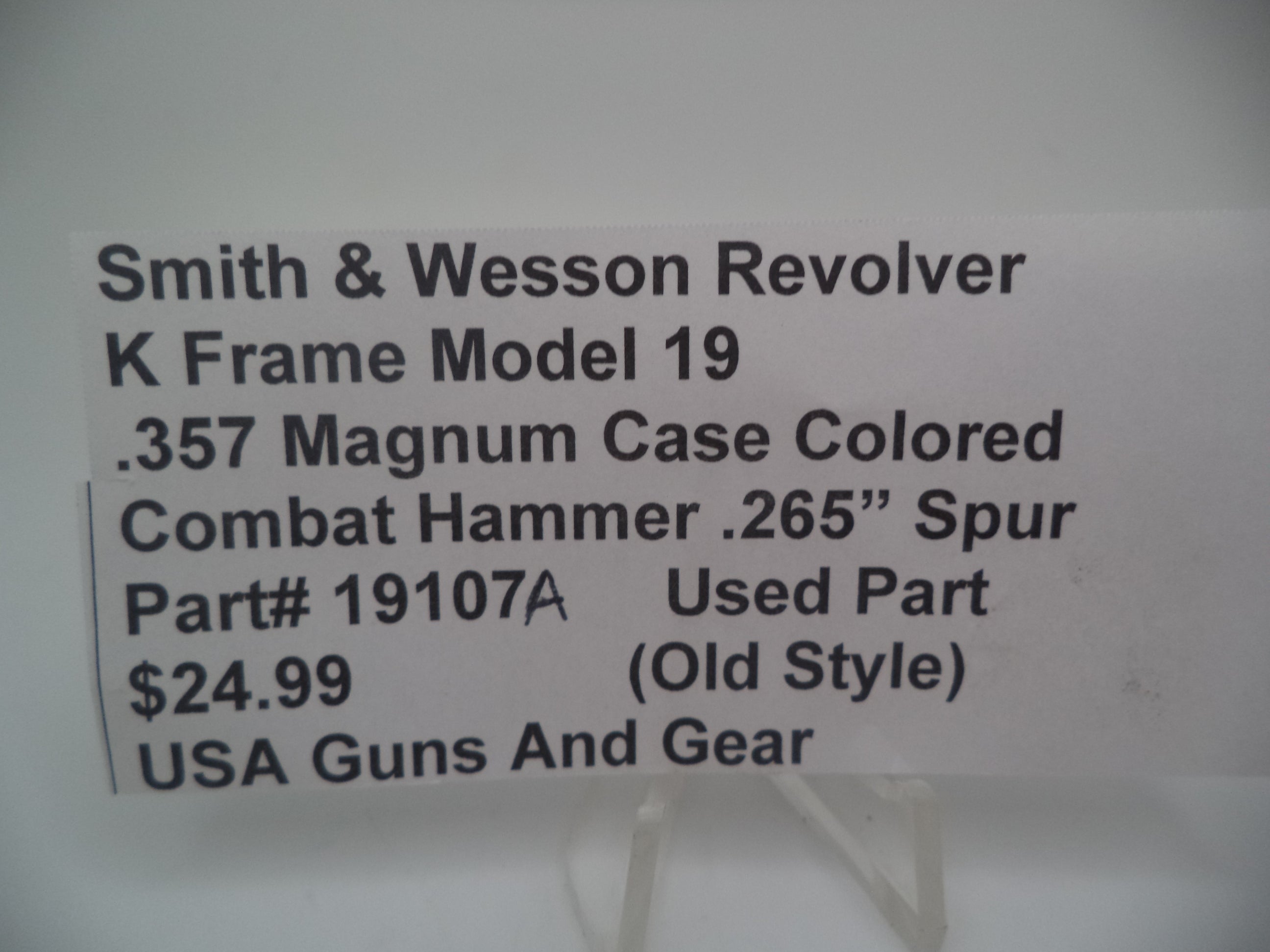 S&W K Frame Model 19 Case Colored Hammer .265" Spur 19107A