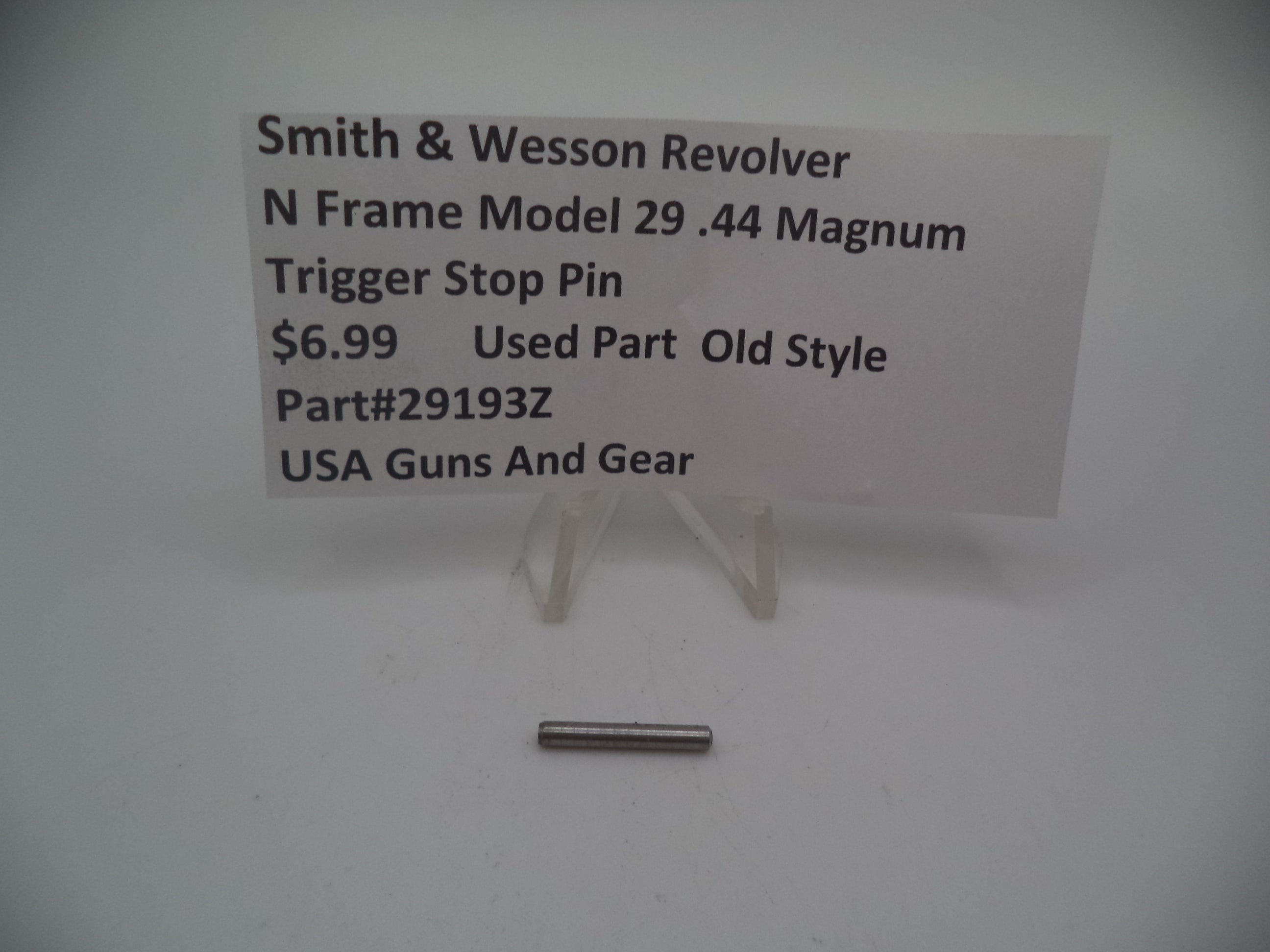 29193Z Smith & Wesson N Frame Model 29 Trigger Stop Pin Used Part .44 Magnum