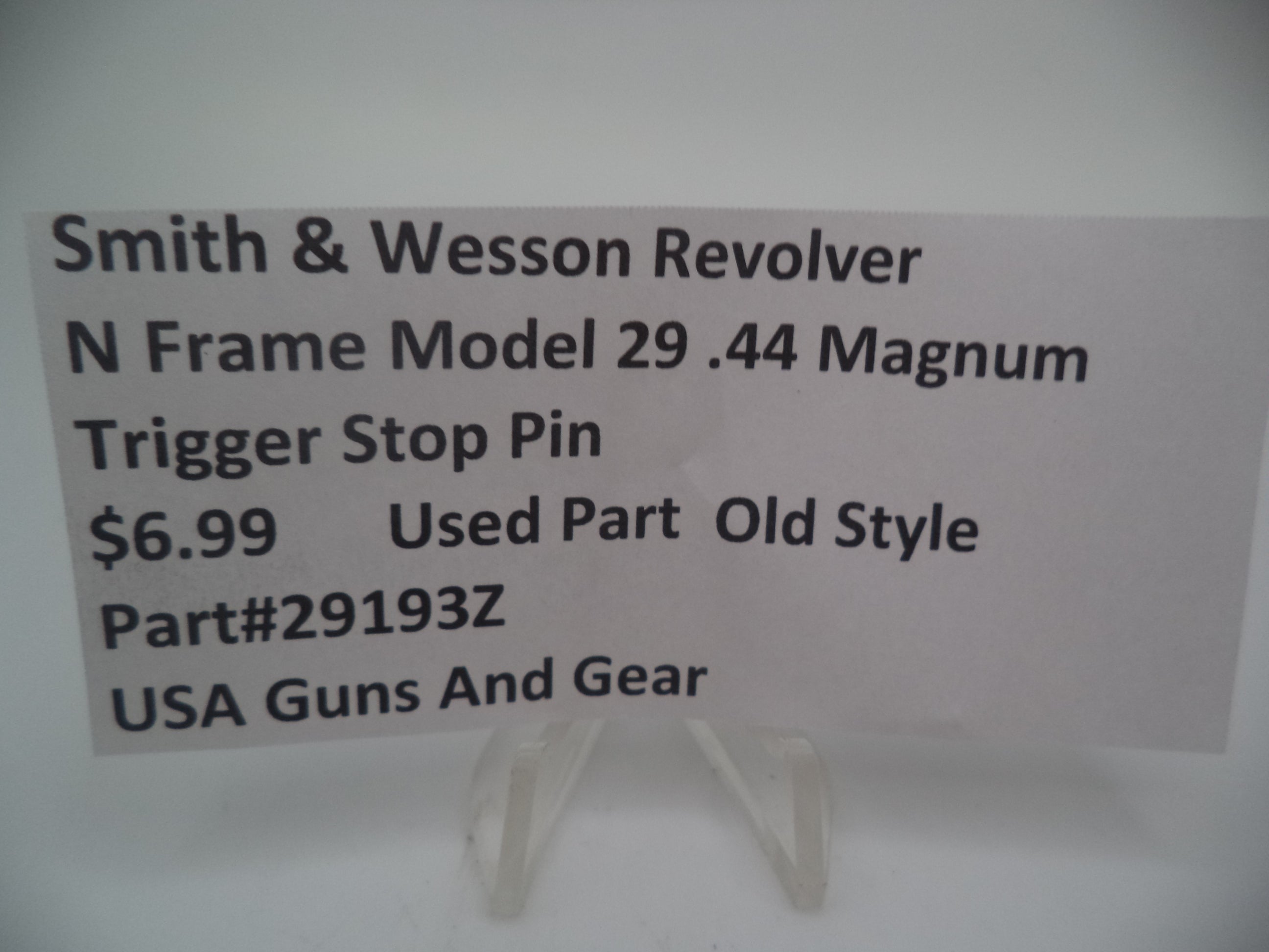 29193Z Smith & Wesson N Frame Model 29 Trigger Stop Pin Used Part .44 Magnum