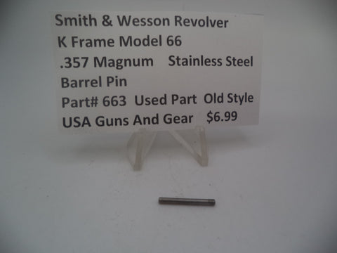 663 Smith & Wesson K Frame Model 66 Barrel Pin Used .357 Magnum