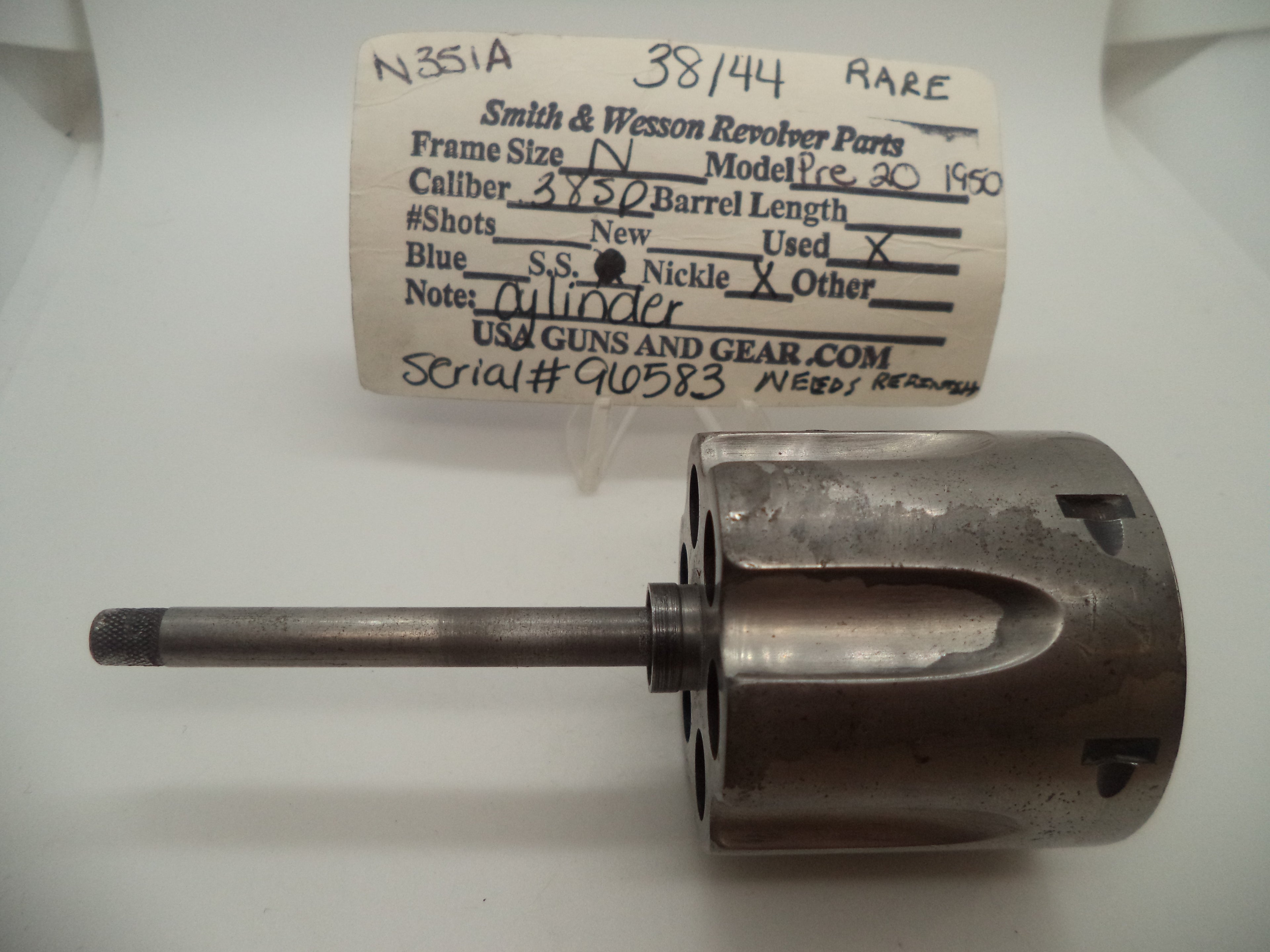 N351A Smith & Wesson Used N Frame Pre- Model 20 Cylinder 6 Shot RARE!
