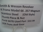 6678 Smith & Wesson K Frame Model 66 .357 Mag Thumb Piece & Nut