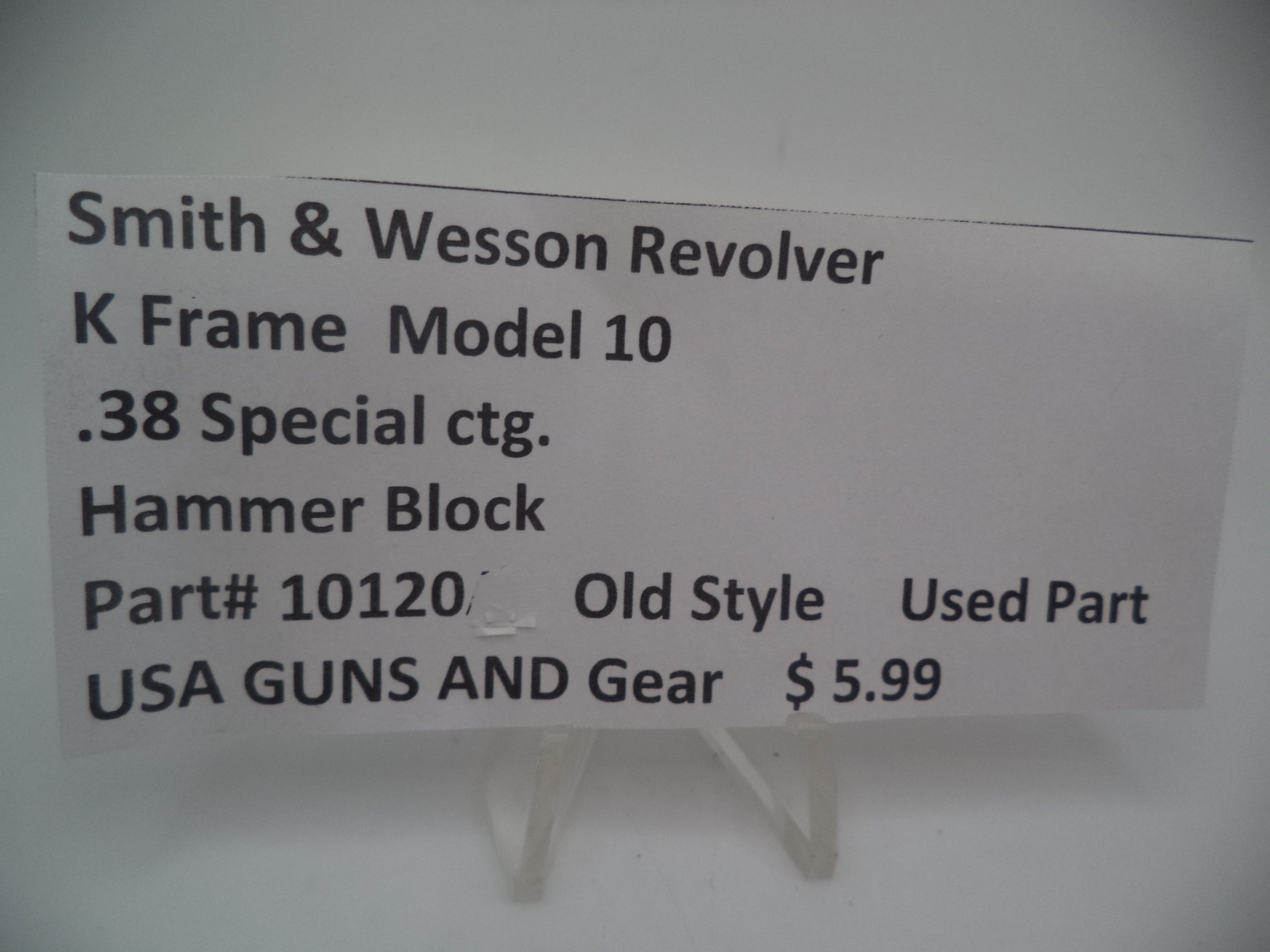 Smith & Wesson K Frame Model 10 Hammer Block - .38 Special - 10120