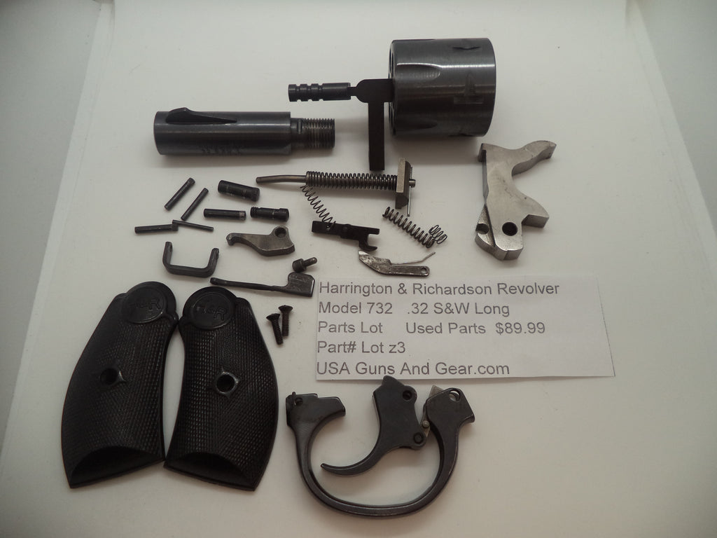 Lot Z3  Harrington & Richardson Model 732 .32 Long 3" Barrel Used Parts Group