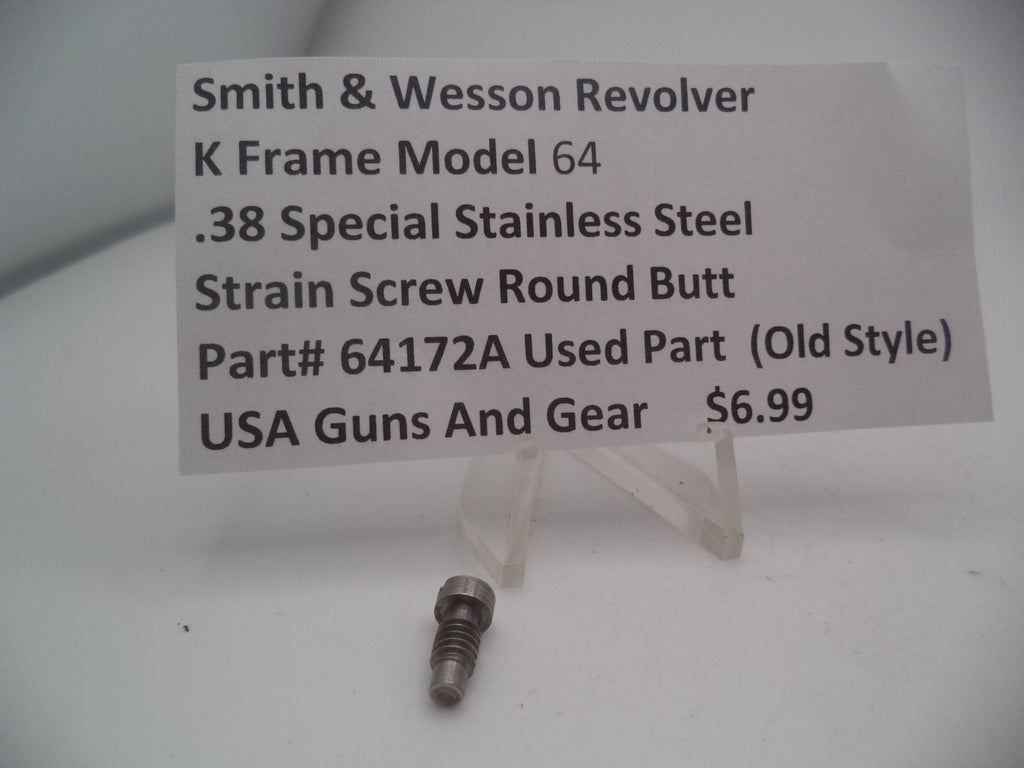 64172A Smith and Wesson Used K Frame Model 64 .38 Special Stainless Steel Strain Screw Round Butt
