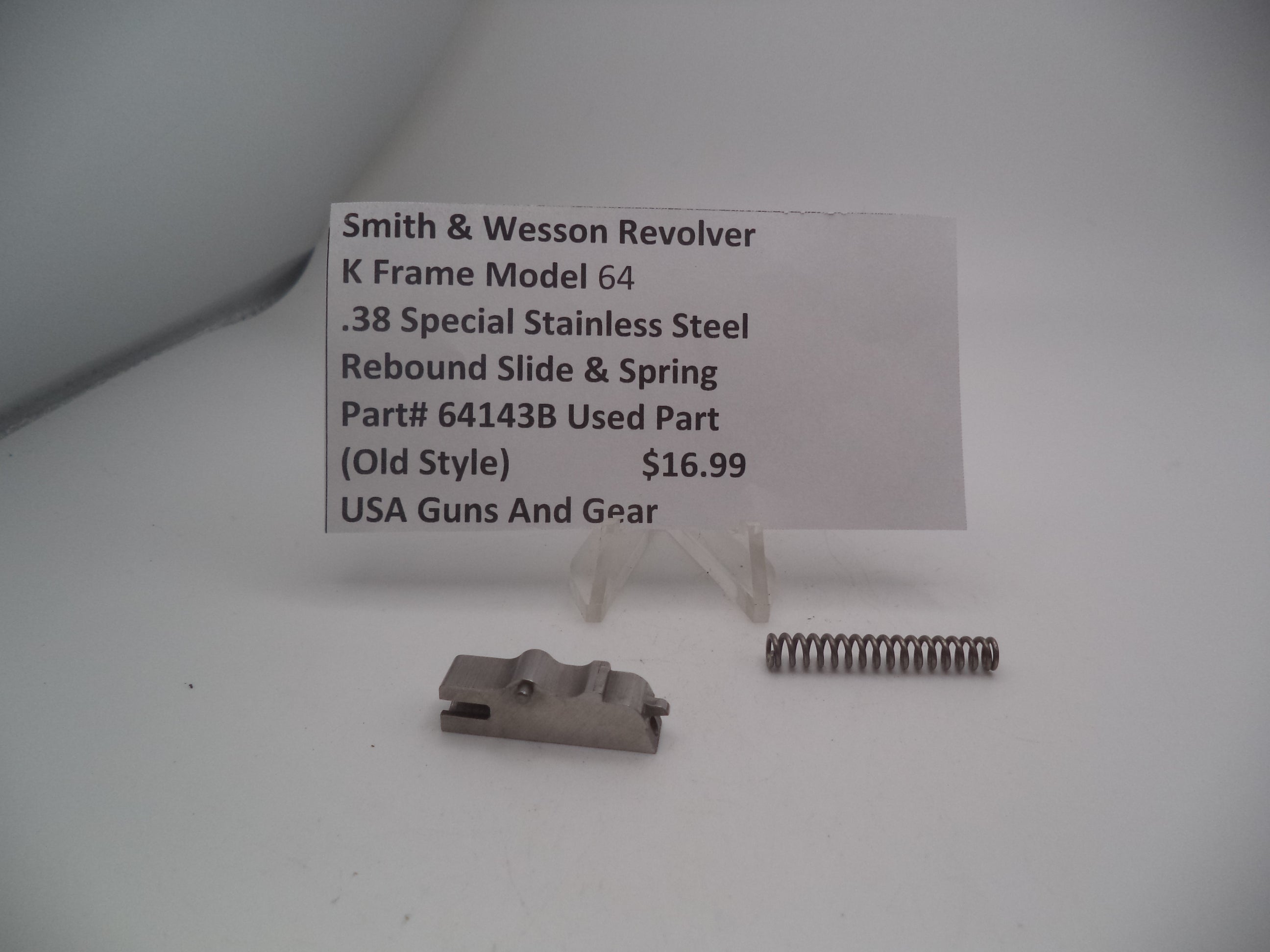 S and W K Frame Mod 64 38 SPL Stainless Steel Rebound Slide & Spring