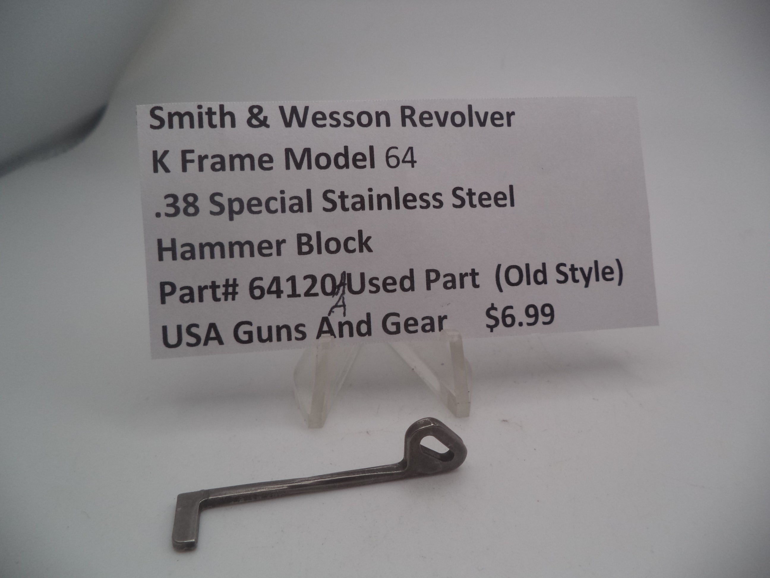 64120A Smith and Wesson K Frame Model 64 .38 SPL Stainless Steel Hammer Block