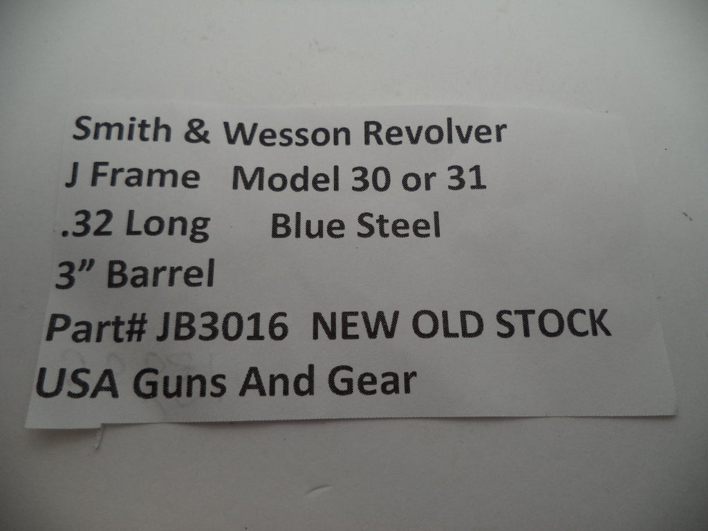 Smith & Wesson J Frame Model 30 / 31 Barrel 3" Blue Pinned .32 Long NOS - JB3016