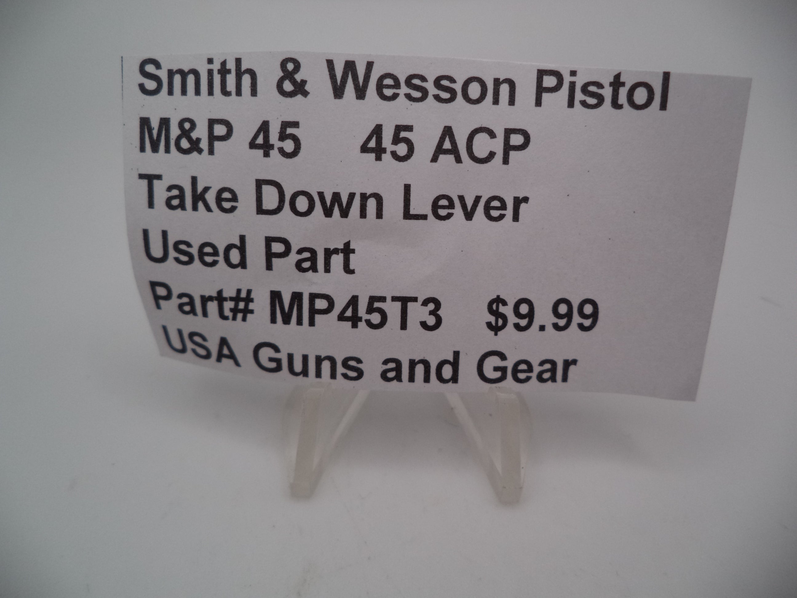 Smith & Wesson Pistol M&P 45 Take Down Lever Used Part .45 ACP MP45T3