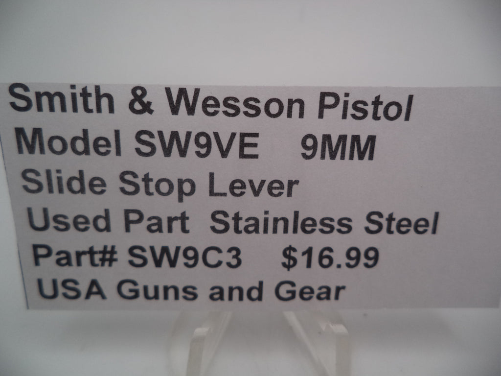 SW9C3 Smith & Wesson Pistol Model SW9VE 9 MM Slide Stop Lever Used Part
