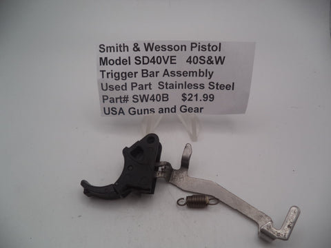 SW40B  Smith & Wesson Pistol SD40VE  40 S&W Trigger Bar Assembly Used Part