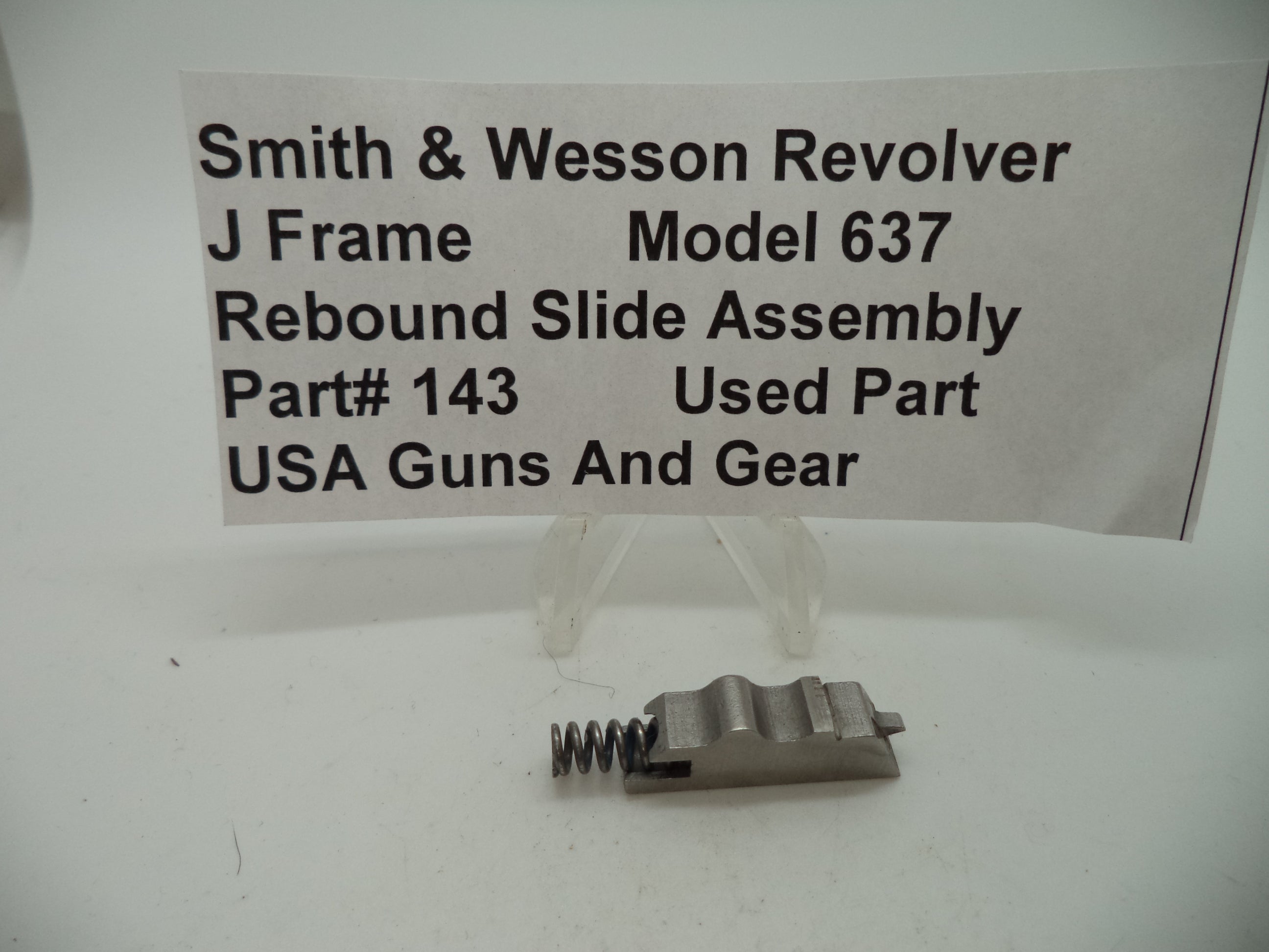 143 Smith & Wesson Used J Frame Model 637 .38 Special Rebound Slide Assembly -                                USA Guns And Gear-Your Favorite Gun Parts Store