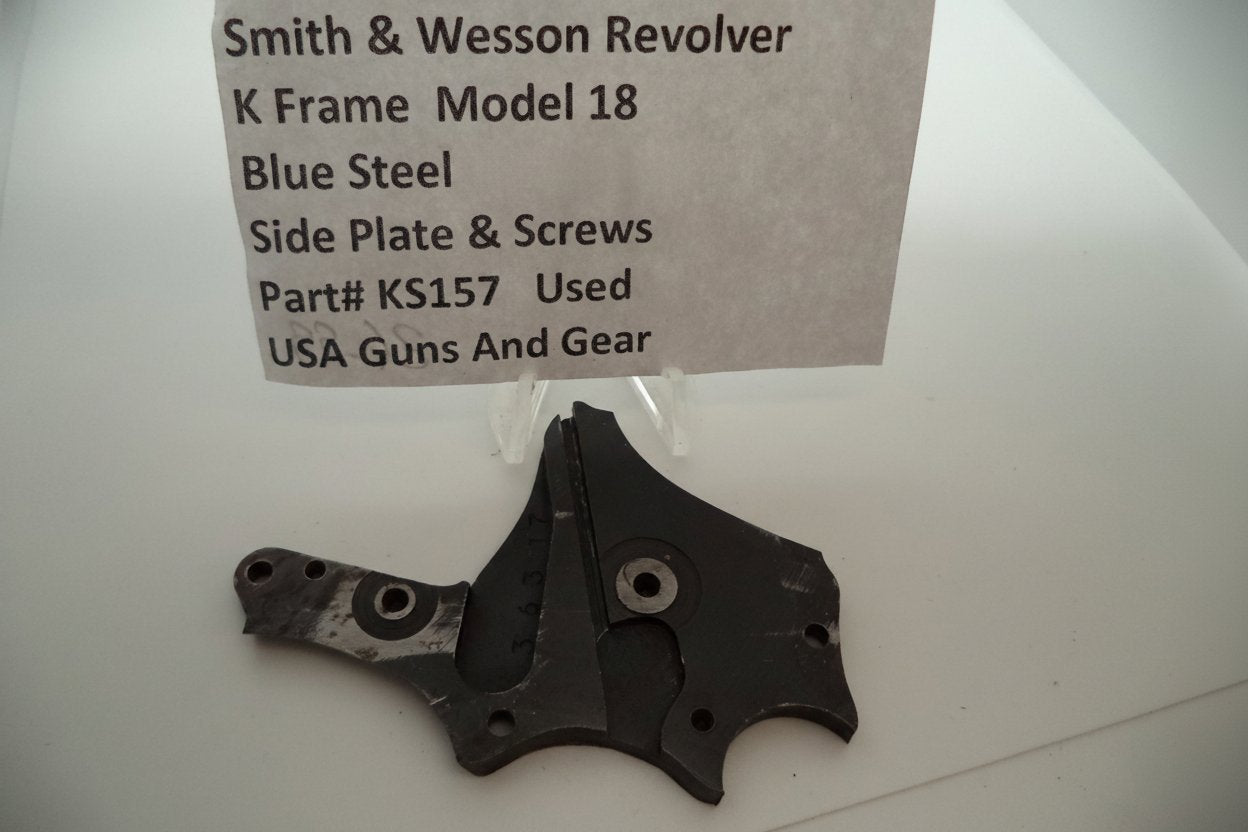 Smith & Wesson K Frame Side Plate & Screws - Model 18 - Blue Finish - Used - .22 LR KS157