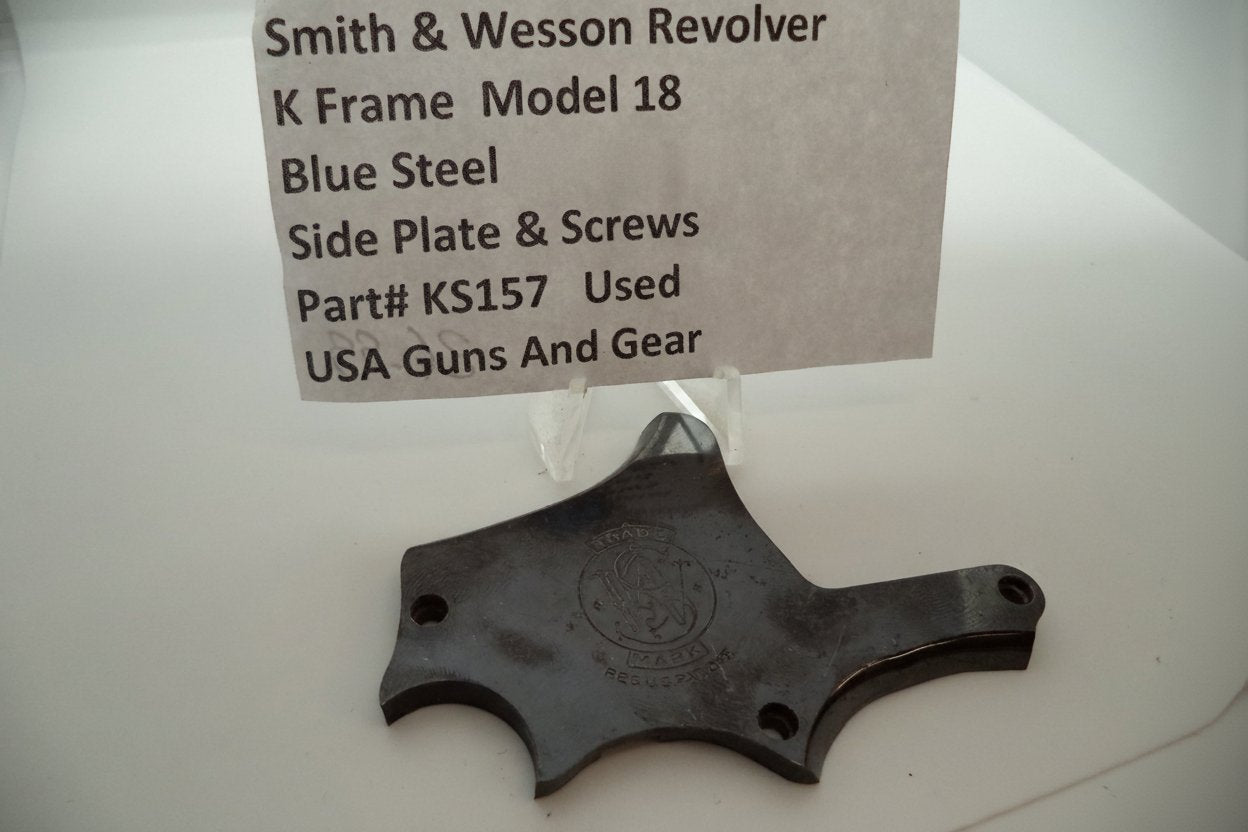 Smith & Wesson K Frame Side Plate & Screws - Model 18 - Blue Finish - Used - .22 LR KS157