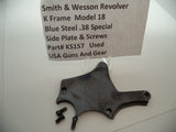 KS157 Smith & Wesson Used K Frame Model 18 .38 sp Blue Side Plate & Screws