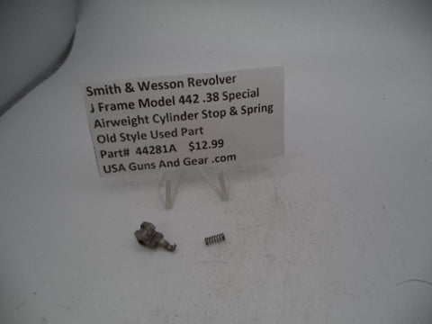 44281A Smith & Wesson J Frame Model 442 Airweight .38 SPL Cylinder Stop & Spring Used