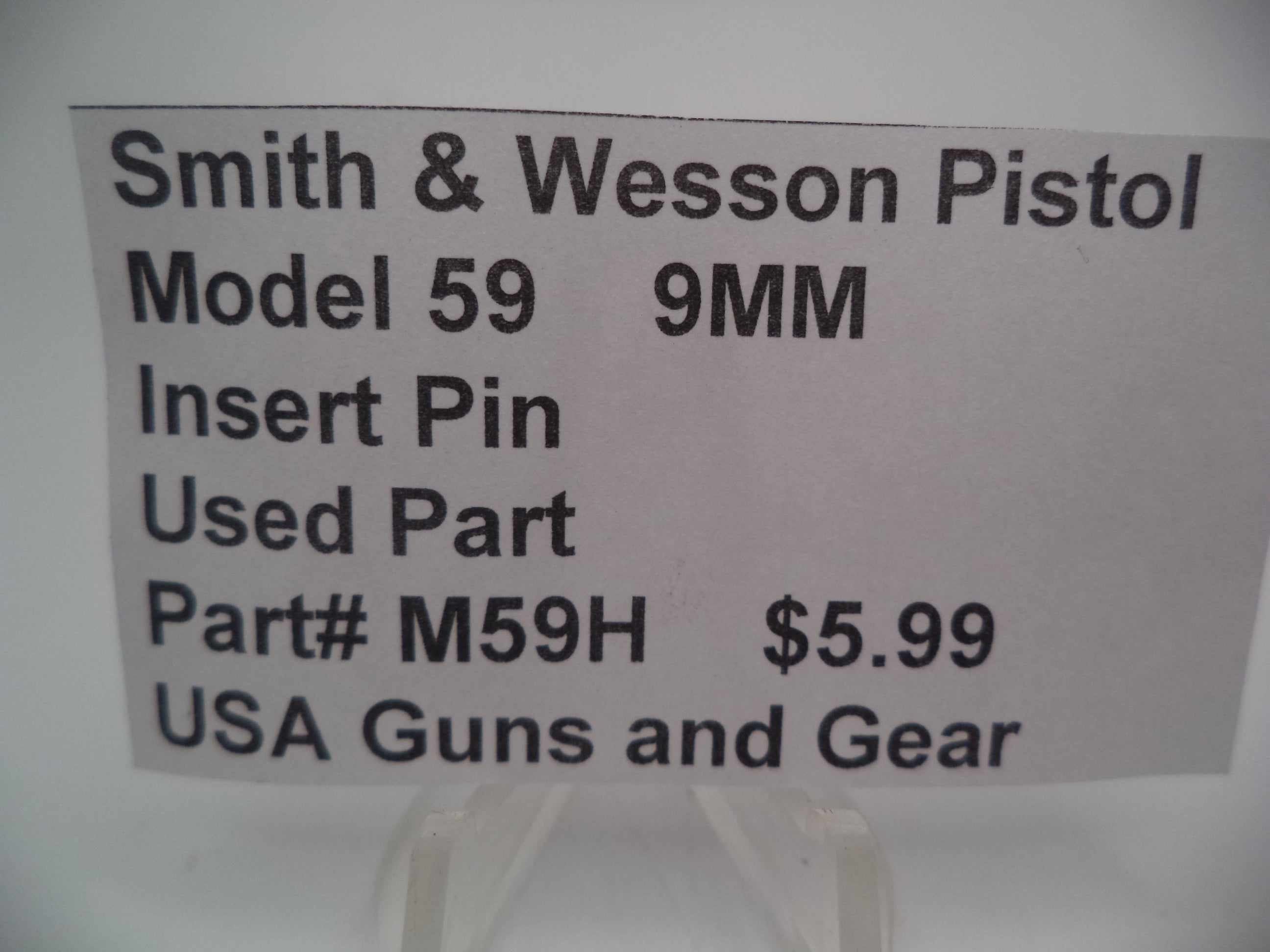 M59H Smith & Wesson Model 59 9MM Insert Pin Used Parts