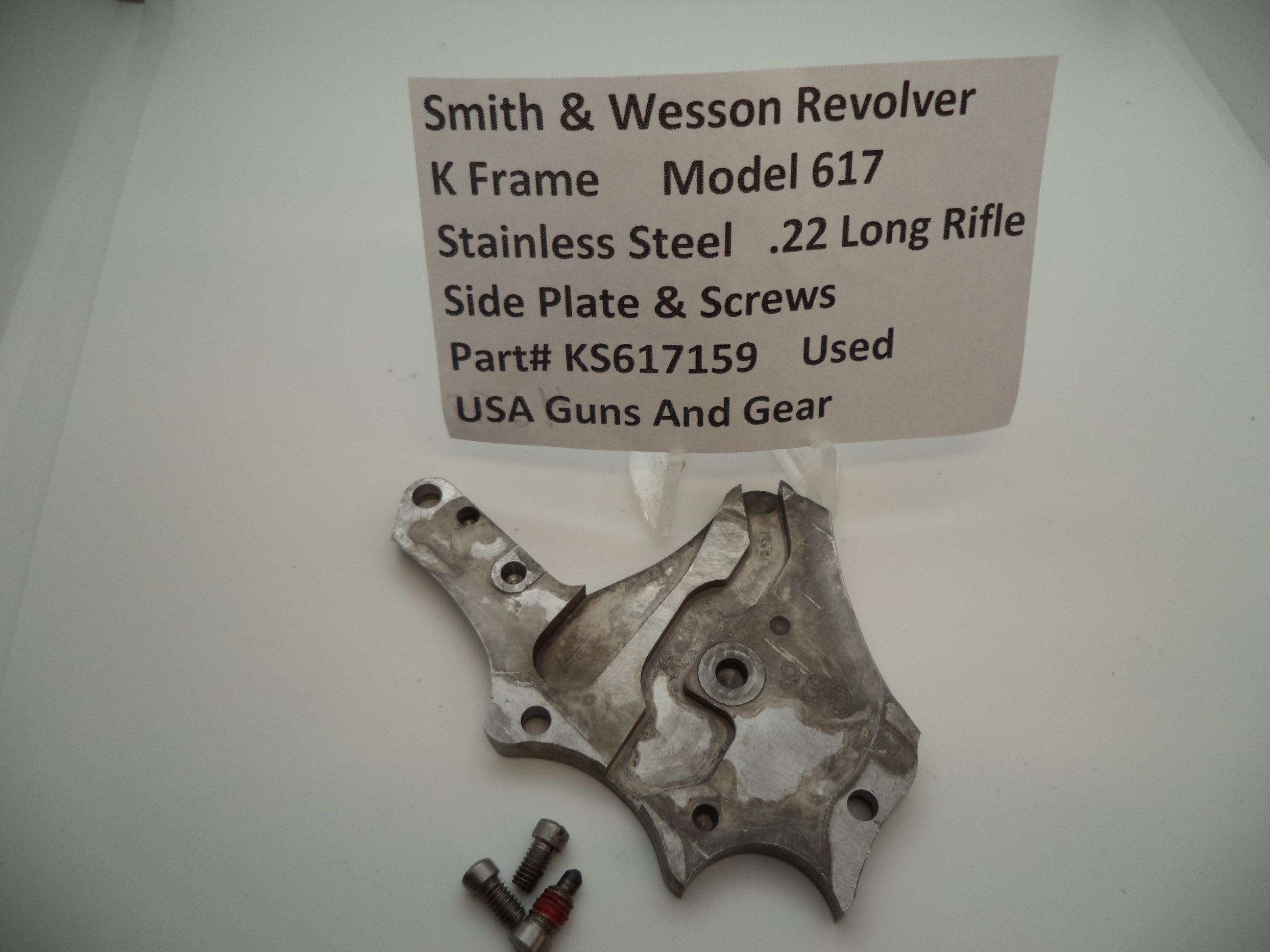 KS617159 Smith and Wesson K Frame Revolver Model 617 Side plate & screws