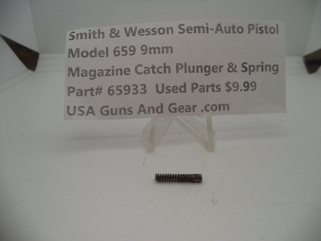 65933A Smith & Wesson Model 659 Magazine Catch & Plunger Spring Used Part 9MM