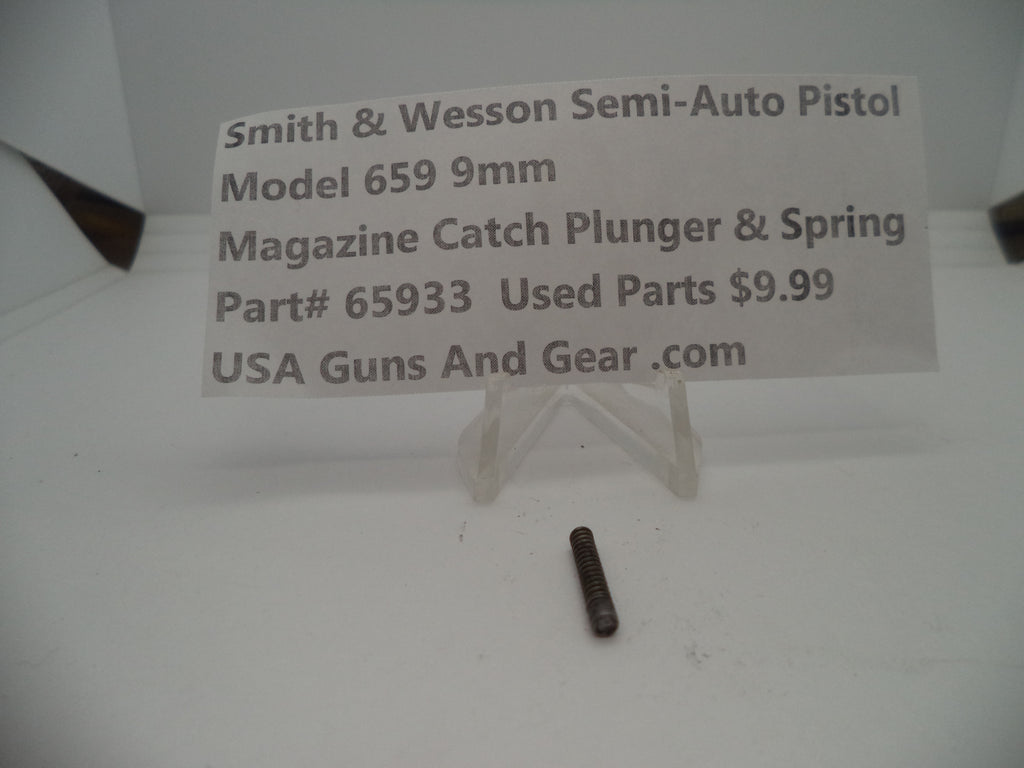 65933A Smith & Wesson Model 659 Magazine Catch & Plunger Spring Used Part 9MM