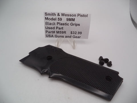 M59R Smith & Wesson Model 59 9MM Black Plastic Grips Used Parts