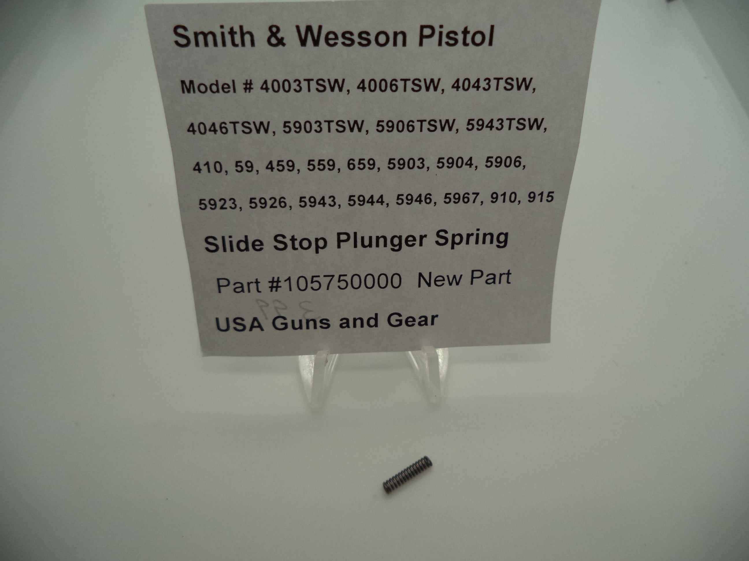 USA Guns And Gear - USA Guns And Gear Slide Stop Plunger - Gun Parts Smith & Wesson - Smith & Wesson