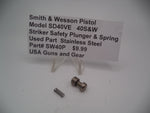 SW40P Smith & Wesson Pistol Model SD40VE 40 S&W Striker Safety Plunger & Spring Used