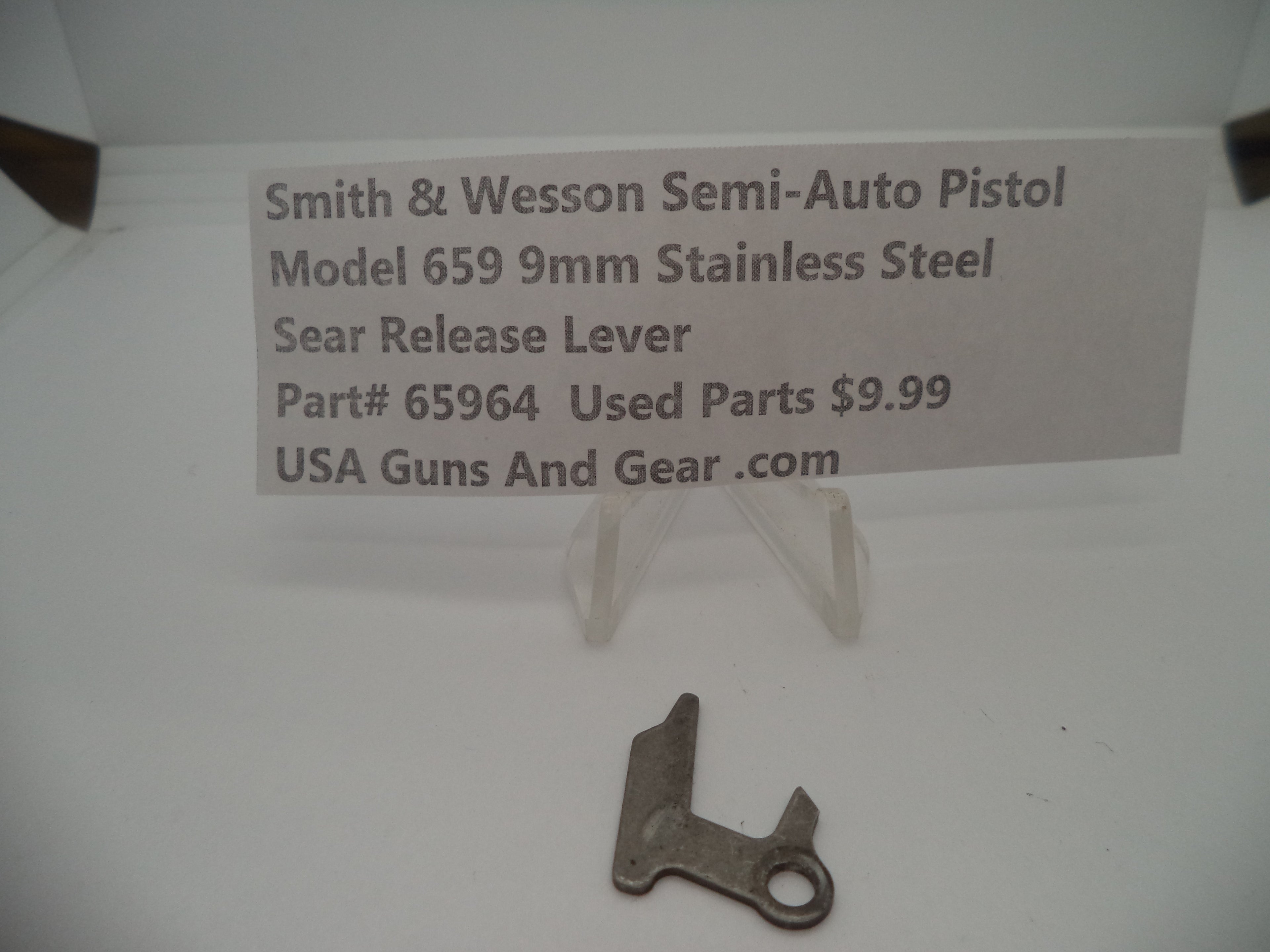 65964 Smith & Wesson Model 659 Sear Release Lever Used Part 9MM