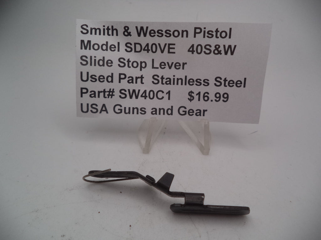 SW40C1 Smith & Wesson Model SW40VE Slide Stop Lever Assembly Used Part