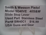 SW40C1 Smith & Wesson Model SW40VE Slide Stop Lever Assembly Used Part