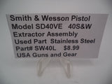 SW40L Smith & Wesson Pistol Model SD40VE 40 S&W Extractor Assembly Used