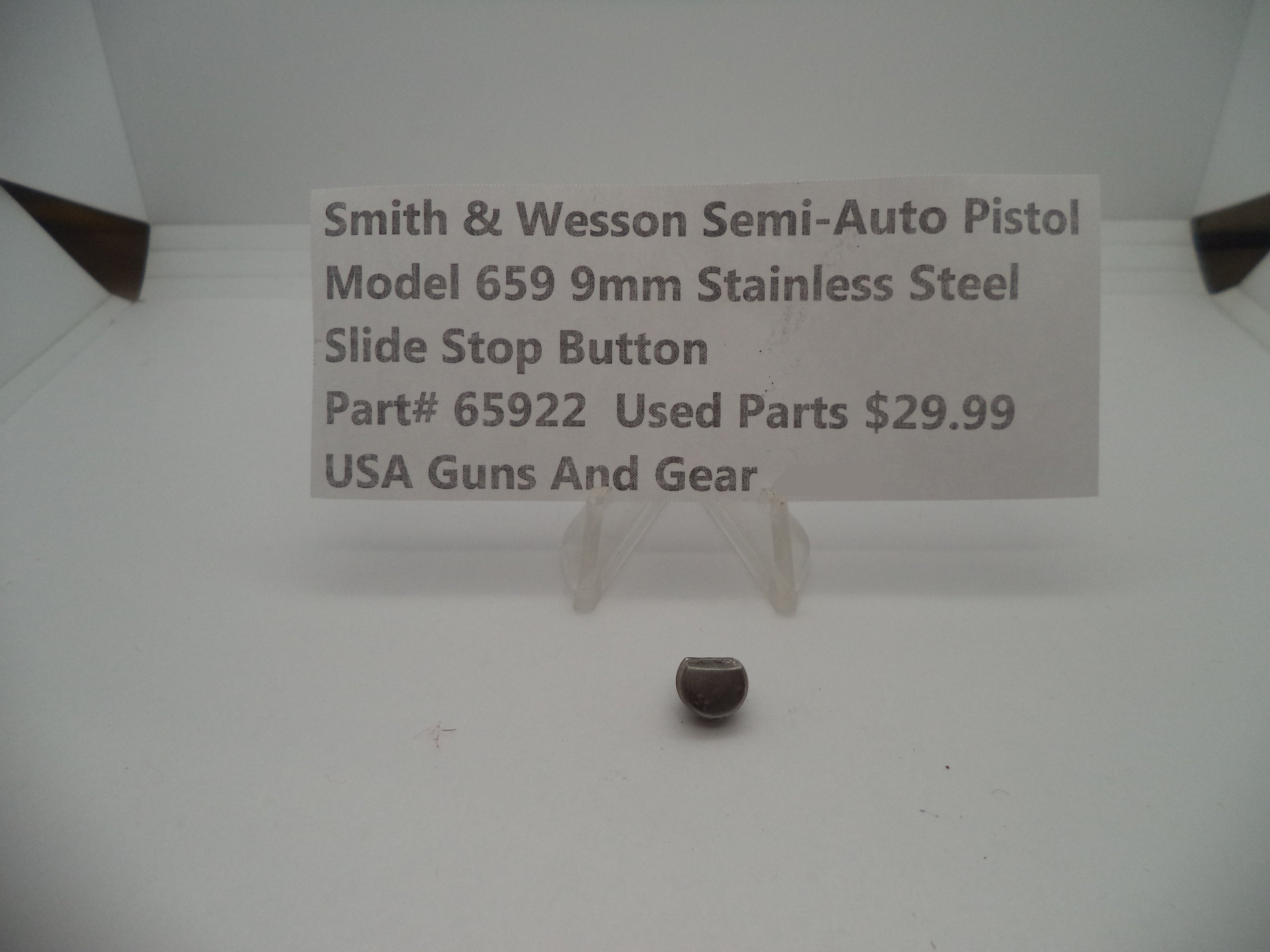 65922 Smith & Wesson Model 659 Slide Stop Button Part 9MM