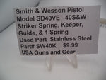 SW40K Smith & Wesson Pistol Model SD40VE 40 S&W Striker Spring, Keeper, Guide & 1 Spring Used