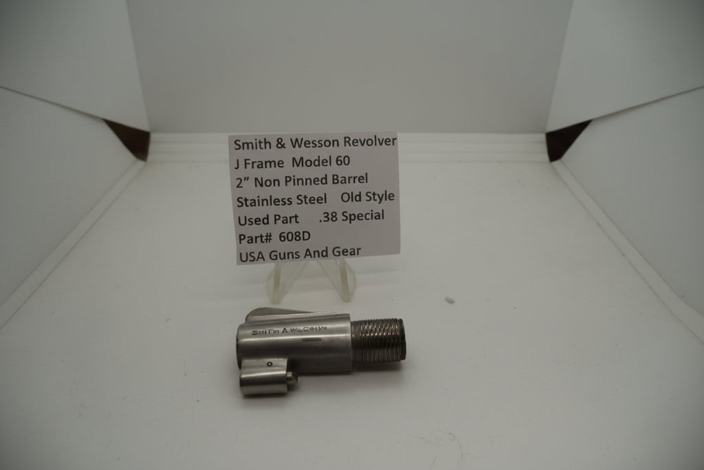 Smith & Wesson J Frame Model 60 .38 Special 2" Non-Pinned Barrel Used 608D