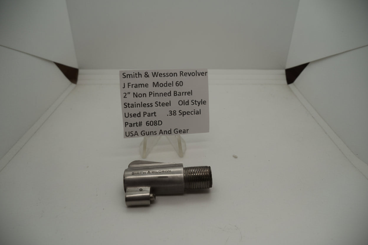 Smith & Wesson J Frame Model 60 .38 Special 2" Non-Pinned Barrel Used 608D