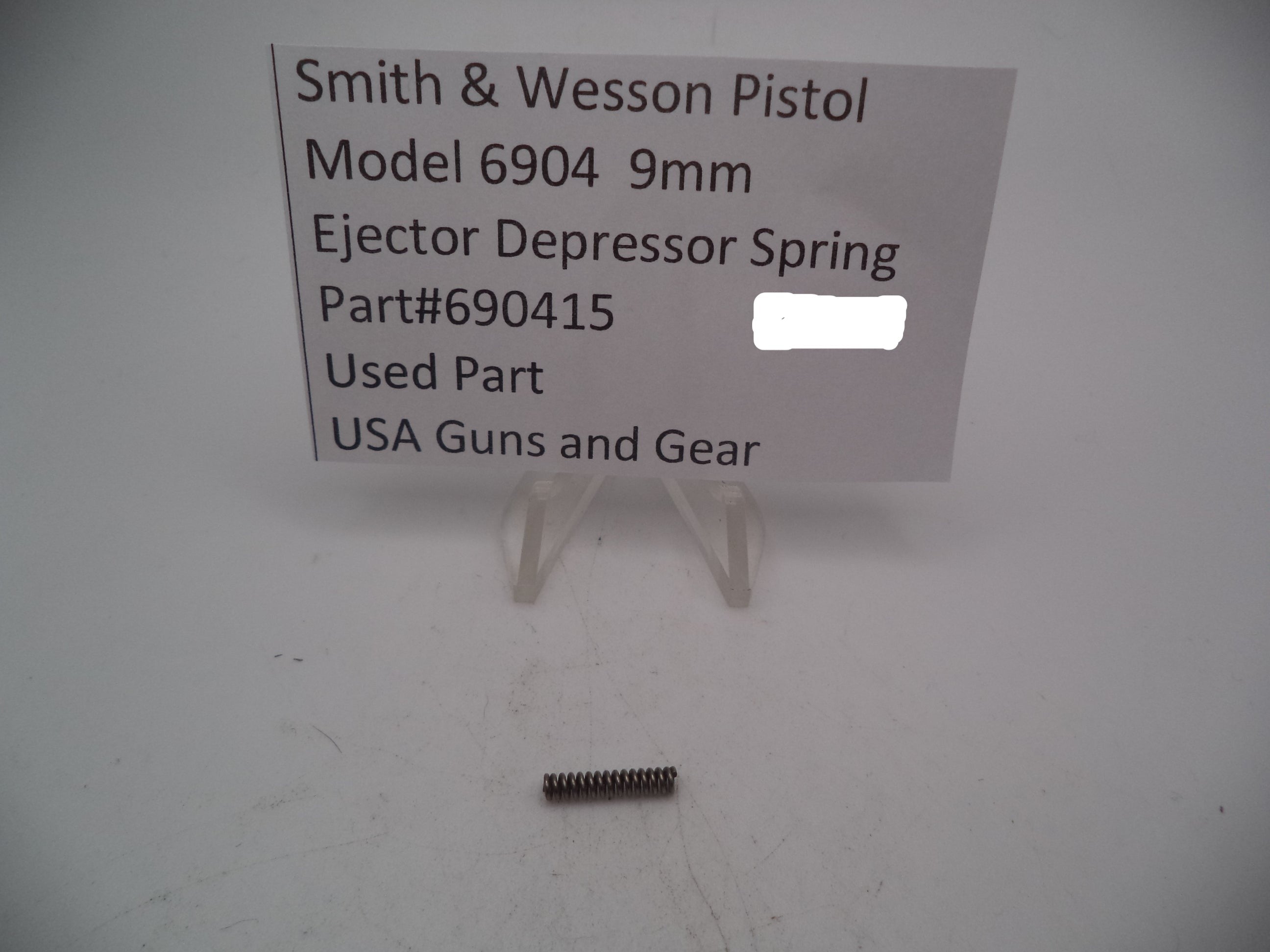 690415 Smith & Wesson Pistol Model 6904 9mm Ejector Depressor Spring Used