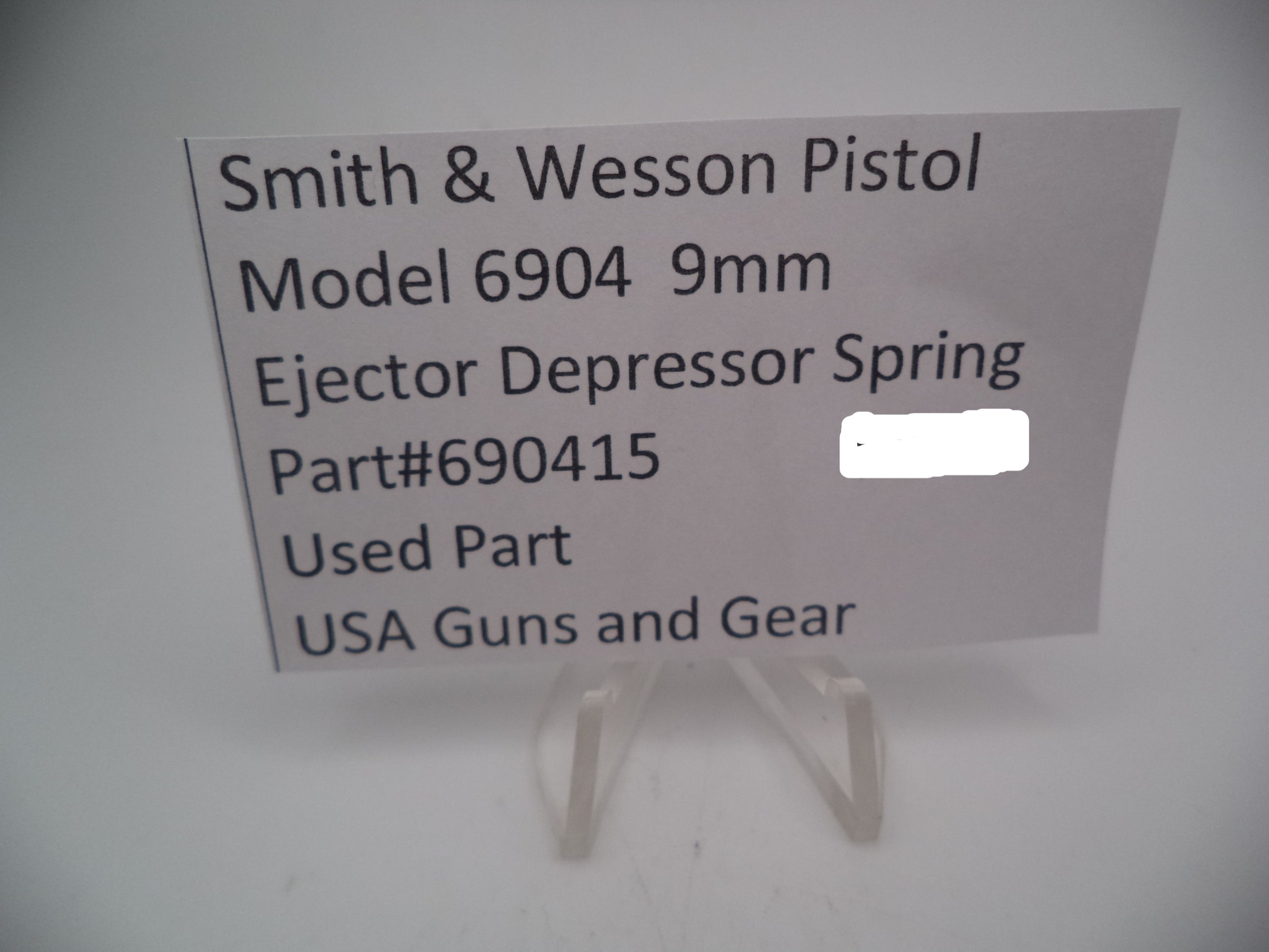 690415 Smith & Wesson Pistol Model 6904 9mm Ejector Depressor Spring Used