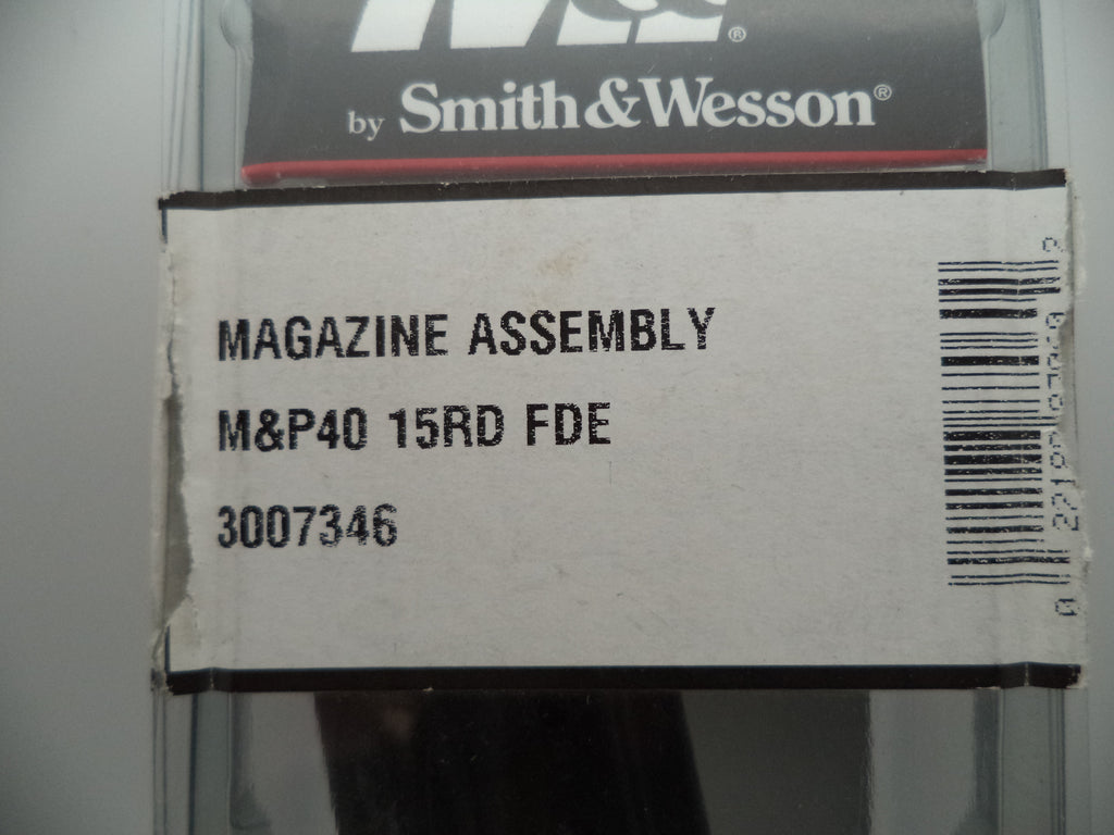 Smith & Wesson M&P 40 Magazine 15 Round - FDE Base Plate - Factory OEM Part 3007346