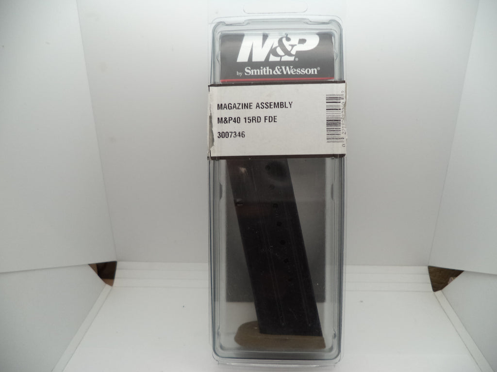 Smith & Wesson M&P 40 Magazine 15 Round - FDE Base Plate - Factory OEM Part 3007346