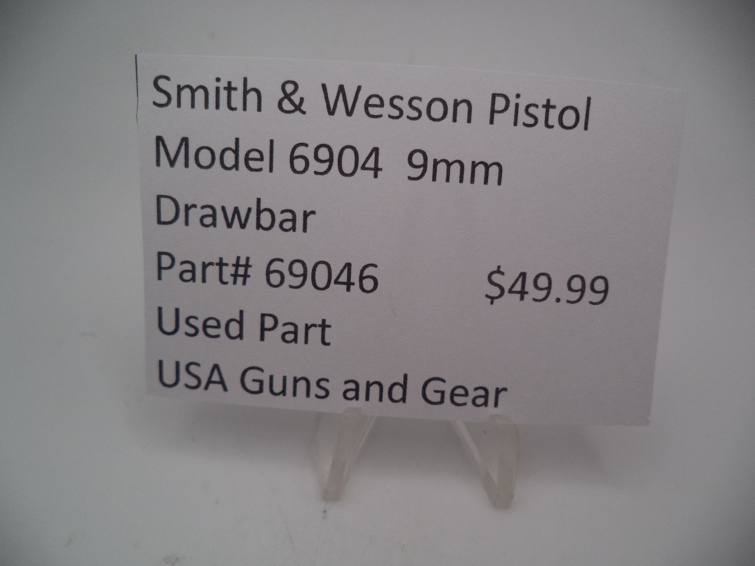 69046 Smith & Wesson Pistol Model 6904 9mm Drawbar Used