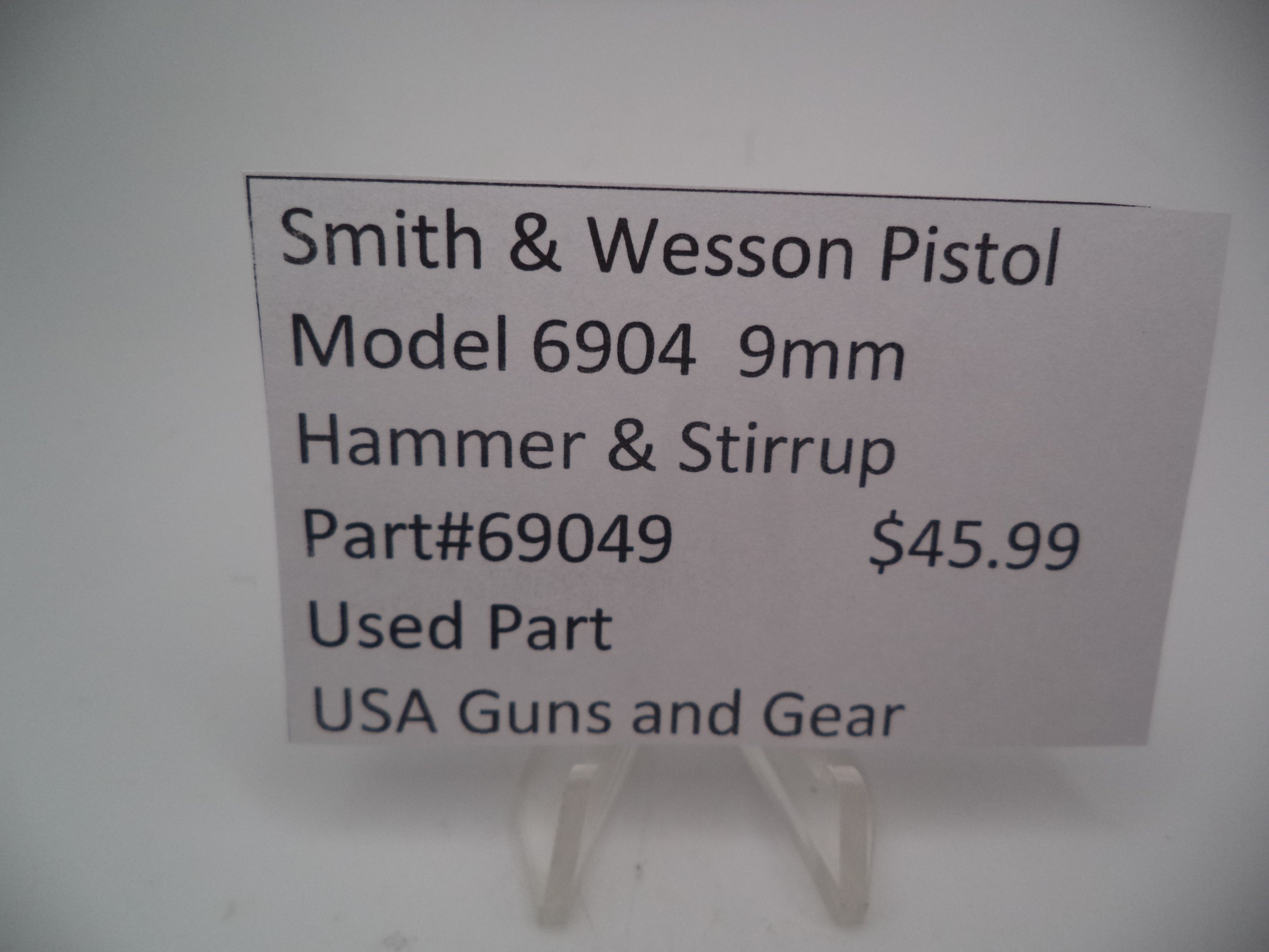 69049 Smith & Wesson Pistol Model 6904 9mm Hammer and Stirrup Used
