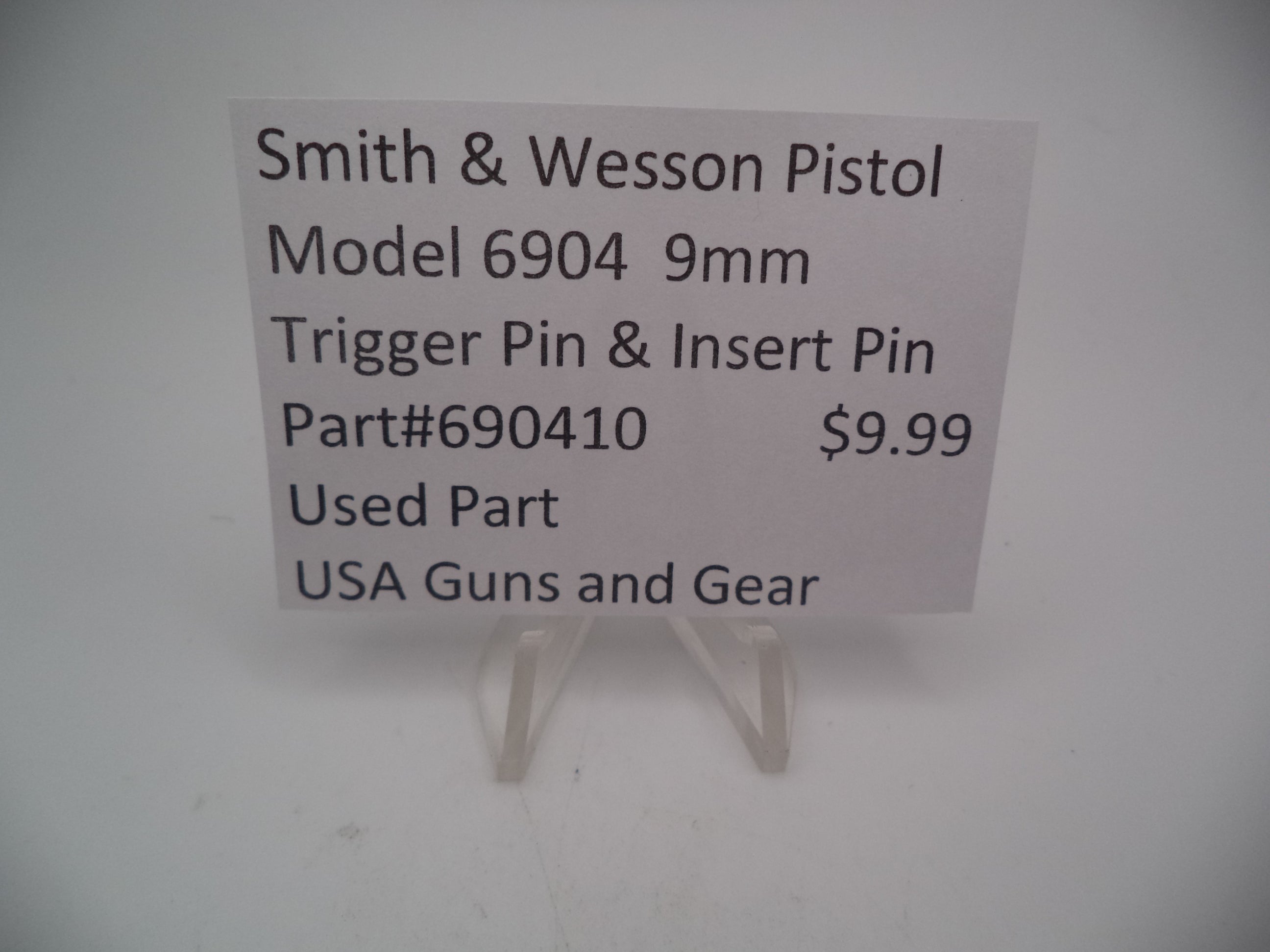 690410 Smith & Wesson Pistol Model 6904 9mm Trigger Pin & Insert Pin Used