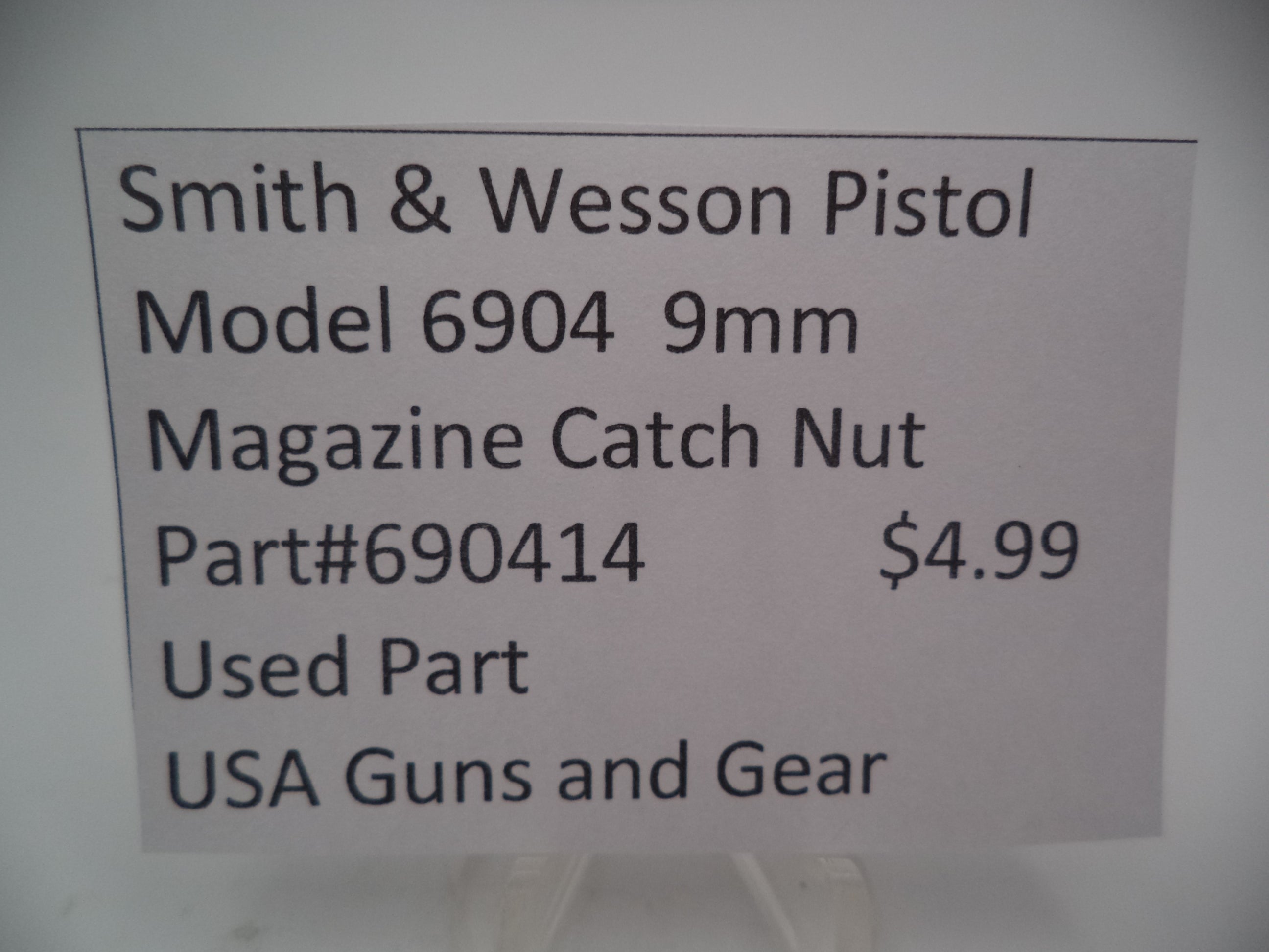 690414 Smith & Wesson Pistol Model 6904 9mm Magazine Catch Nut Used