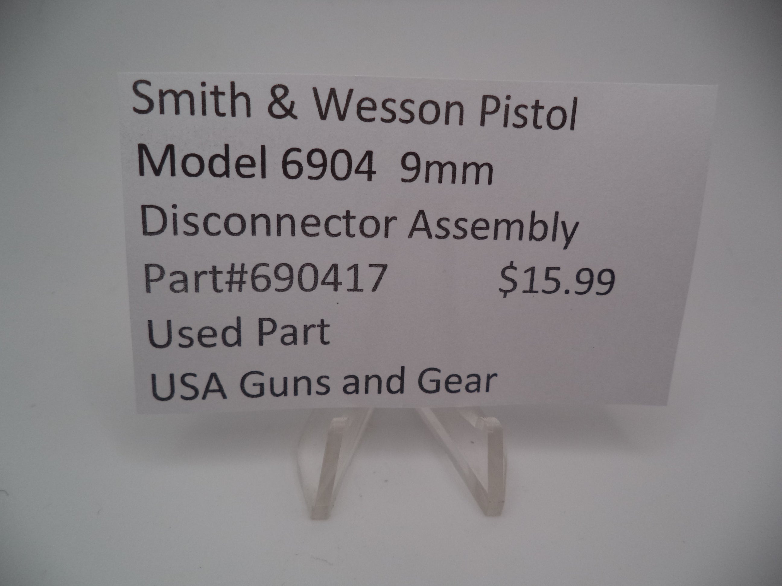 690417 Smith & Wesson Pistol Model 6904 9mm Disconnector Assembly Used