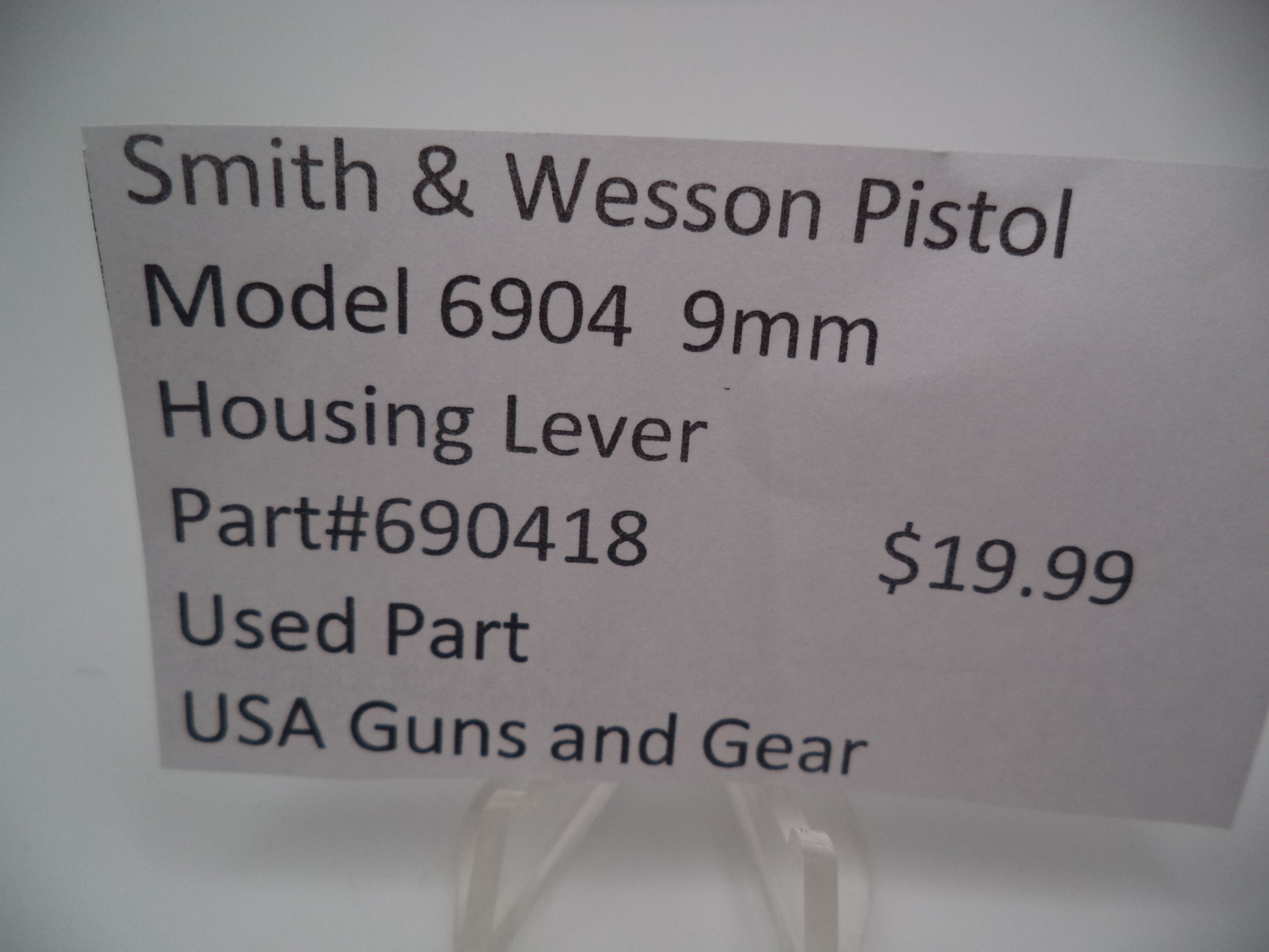 690418 Smith & Wesson Pistol Model 6904 9mm Housing Lever Used