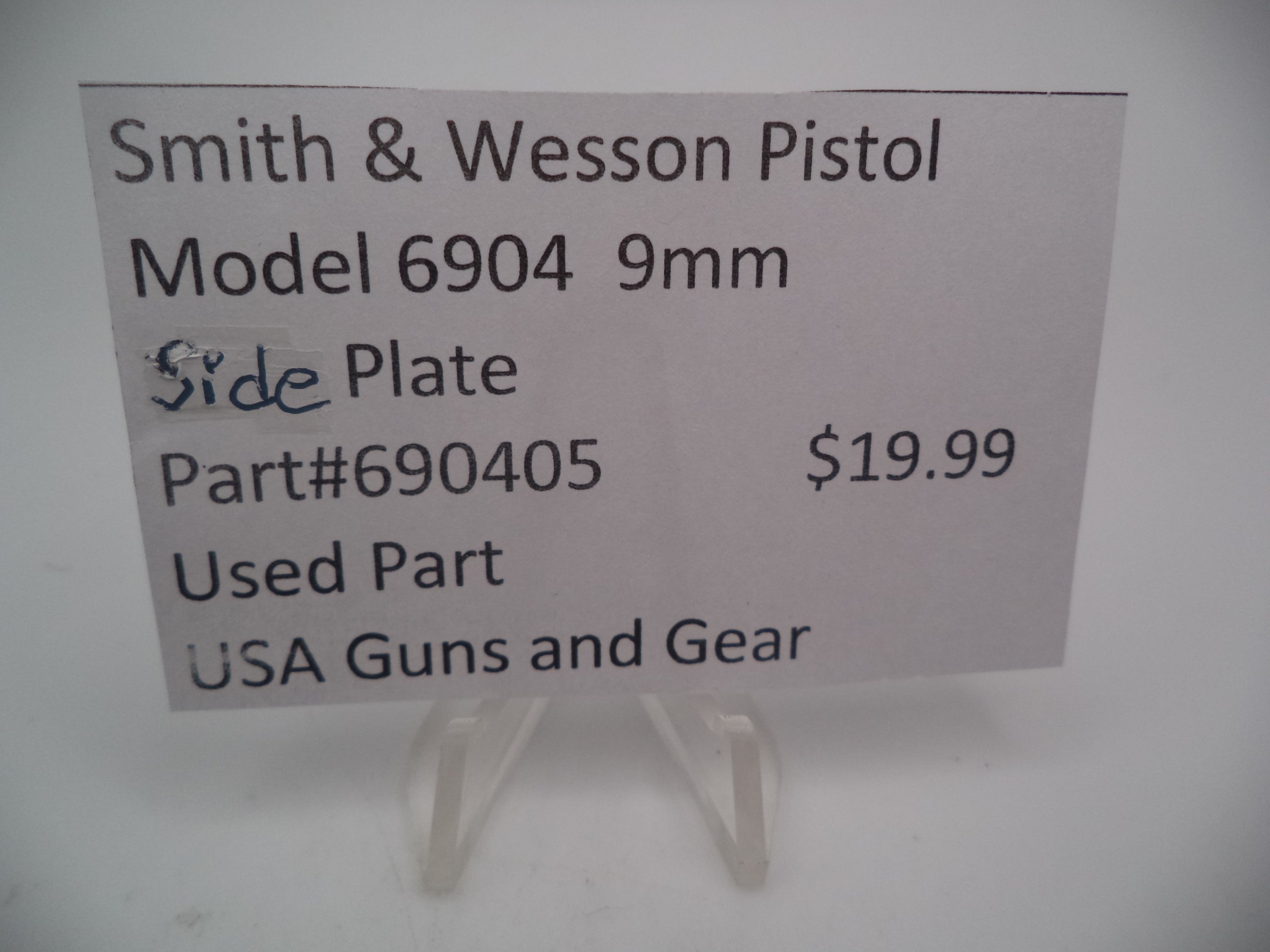 690405 Smith & Wesson Pistol Model 6904 9mm Side Plate Used
