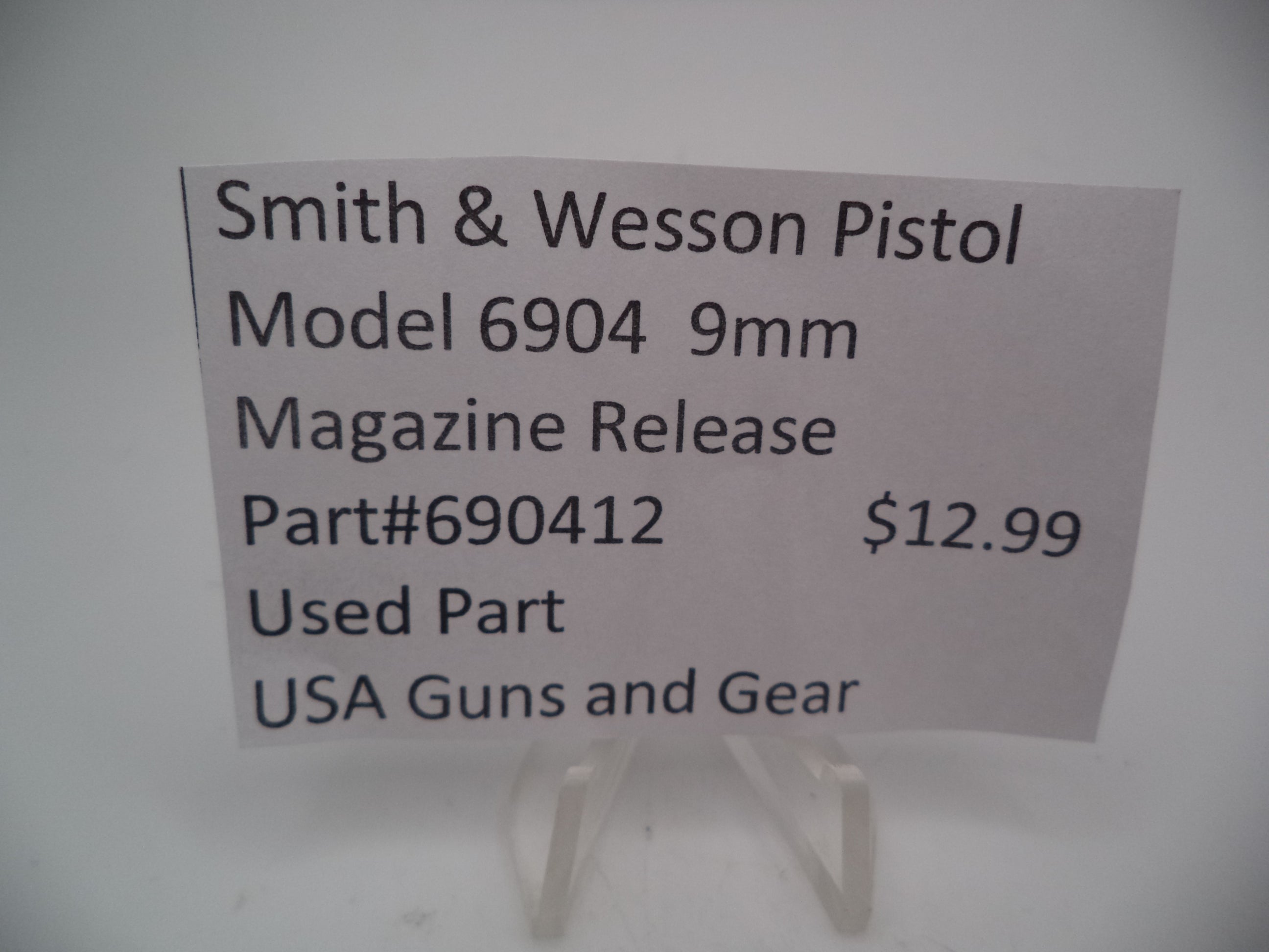 690412 Smith & Wesson Pistol Model 6904 9mm Magazine Release Used